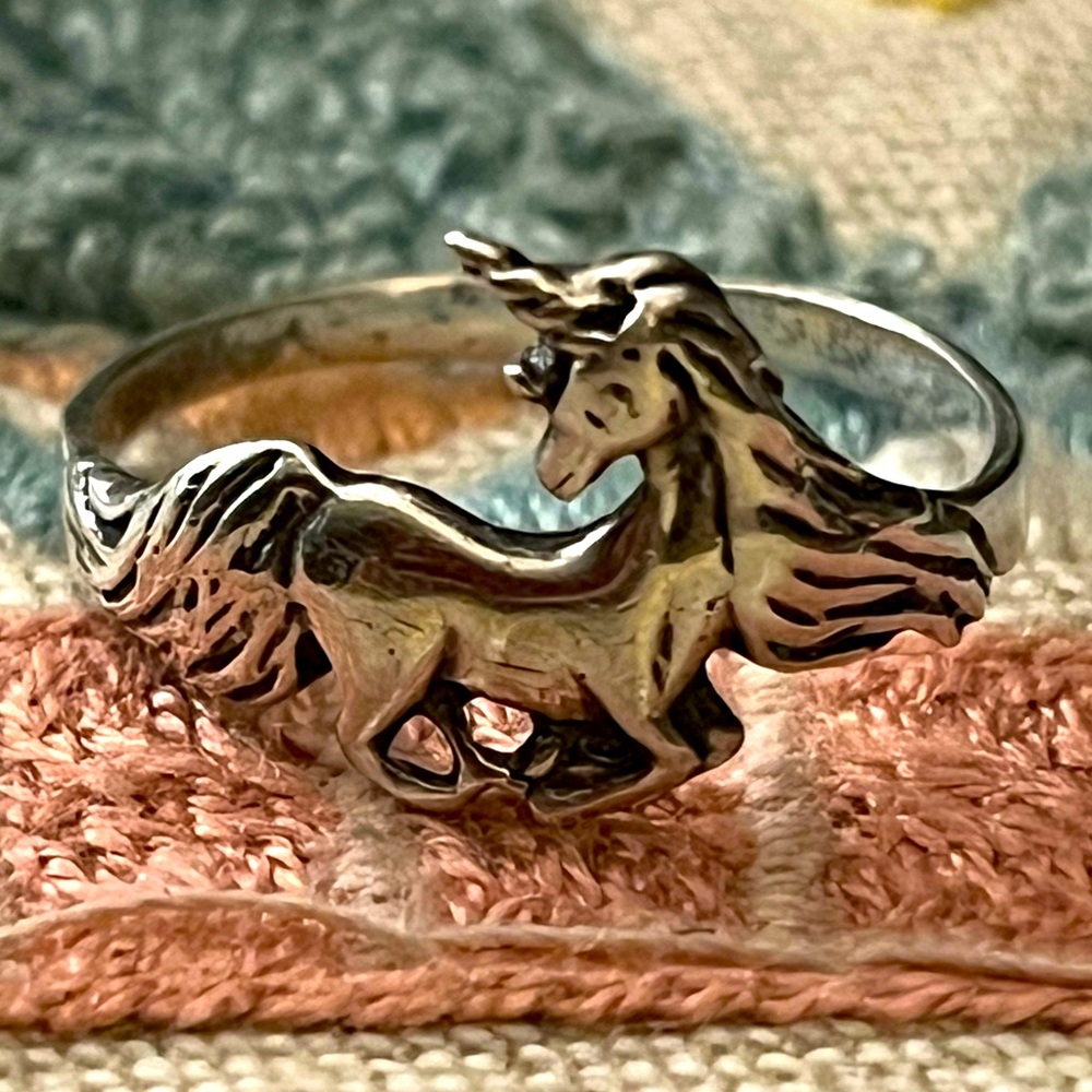 UNICORN 🦄 SILVER RING VINTAGE